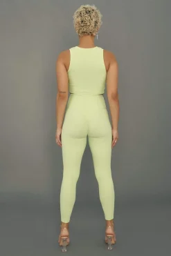 Leggings & Bikers*CXIX Move It Ribbed Corset Leggings - Appletini
