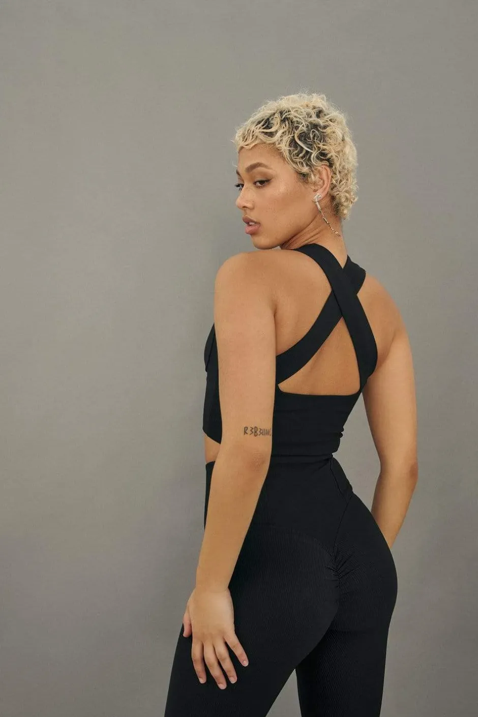 Leggings & Bikers*CXIX Move It Ribbed Corset Leggings - Black