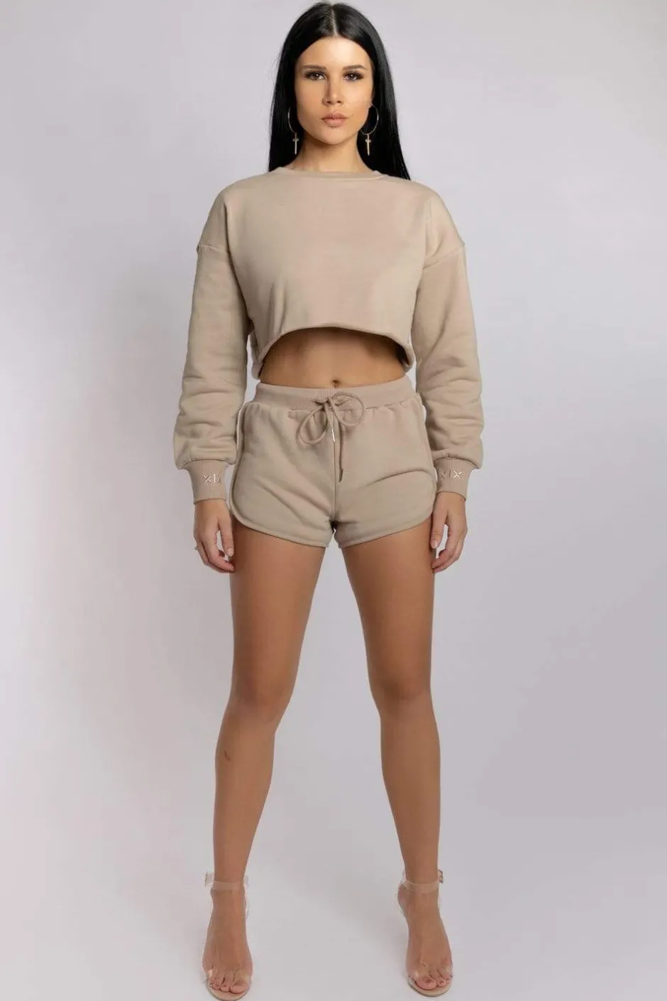 Joggers & Jumpers*CXIX Oversized Cropped Jumper - Fawn