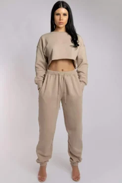 Joggers & Jumpers*CXIX Oversized Cropped Jumper - Fawn