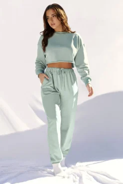 Joggers & Jumpers*CXIX Oversized Cropped Jumper - Sage