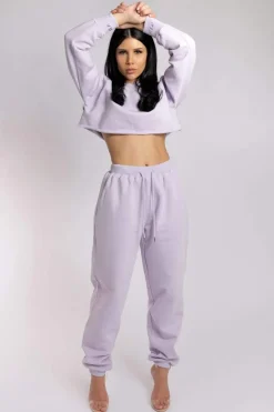 Joggers & Jumpers*CXIX Oversized Cropped Jumper - Lilac