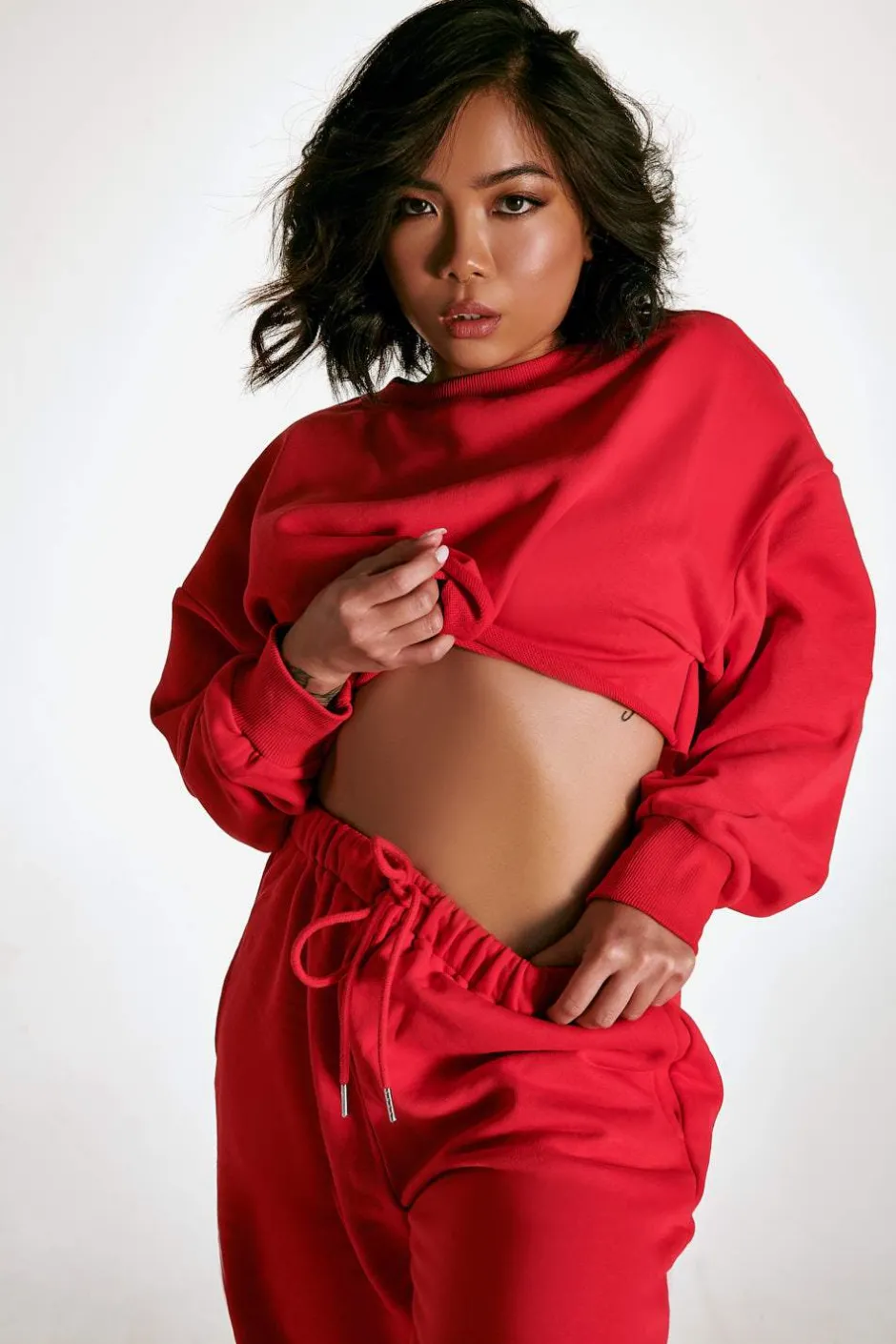 Tees & Tops*CXIX Oversized Cropped Jumper - Jalapeno