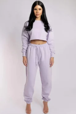 Tees & Tops*CXIX Oversized Cropped Jumper - Lilac