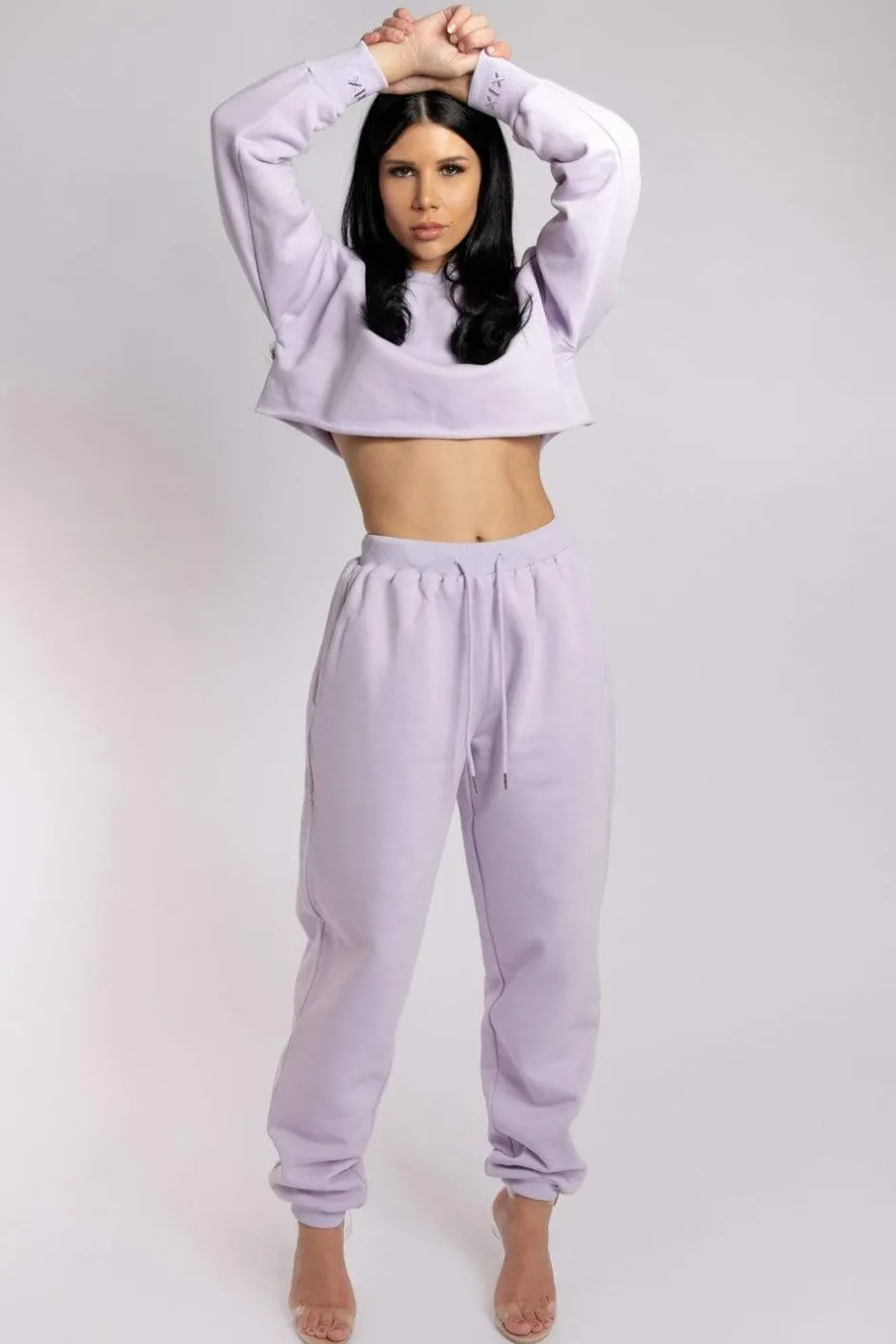 Tees & Tops*CXIX Oversized Cropped Jumper - Lilac