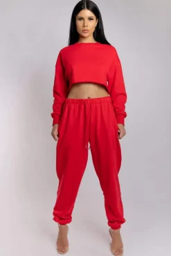 Joggers & Jumpers*CXIX Oversized Cropped Jumper - Jalapeno