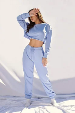 Joggers & Jumpers*CXIX Oversized Cropped Jumper - Powder Blue