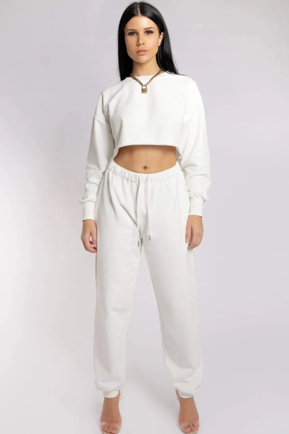 Joggers & Jumpers*CXIX Oversized Jogger Bottoms - Ecru