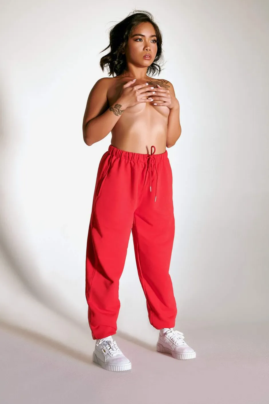 Joggers & Jumpers*CXIX Oversized Jogger Bottoms - Jalapeno