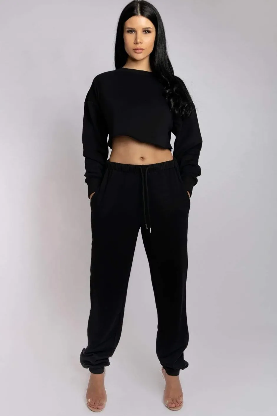 Joggers & Jumpers*CXIX Oversized Jogger Bottoms - Black