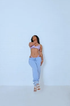 Joggers & Jumpers*CXIX Oversized Jogger Bottoms - Powder Blue