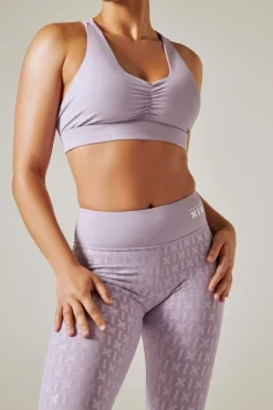 Tees & Tops*CXIX Ruche Sports Bra - Lilac