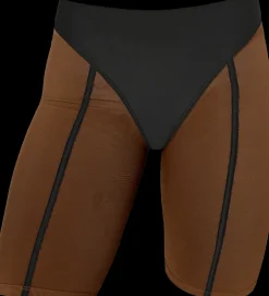 Leggings & Bikers*CXIX Silhouette Biker Shorts - Black With Cocoa Mesh