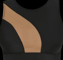 Tees & Tops*CXIX Silhouette Sports Bra - Black With Cream Mesh