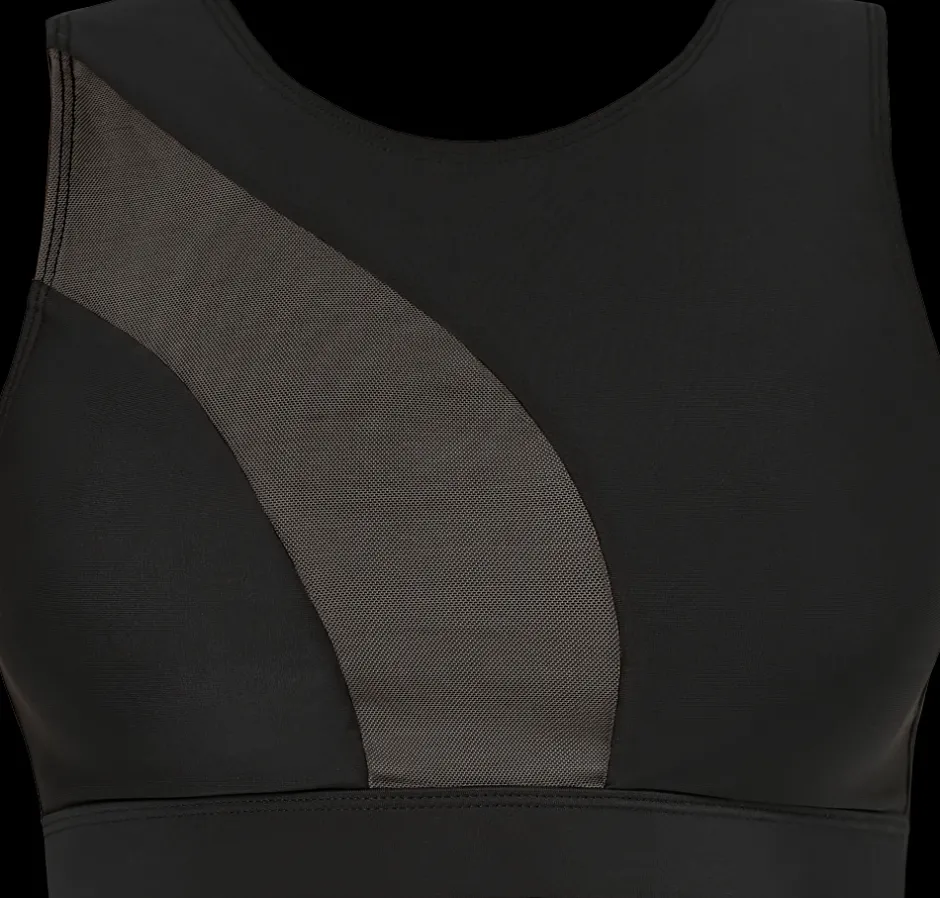 Tees & Tops*CXIX Silhouette Sports Bra - Black With Black Mesh