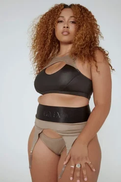 Tees & Tops*CXIX Snatched Garter Bottoms - Mink