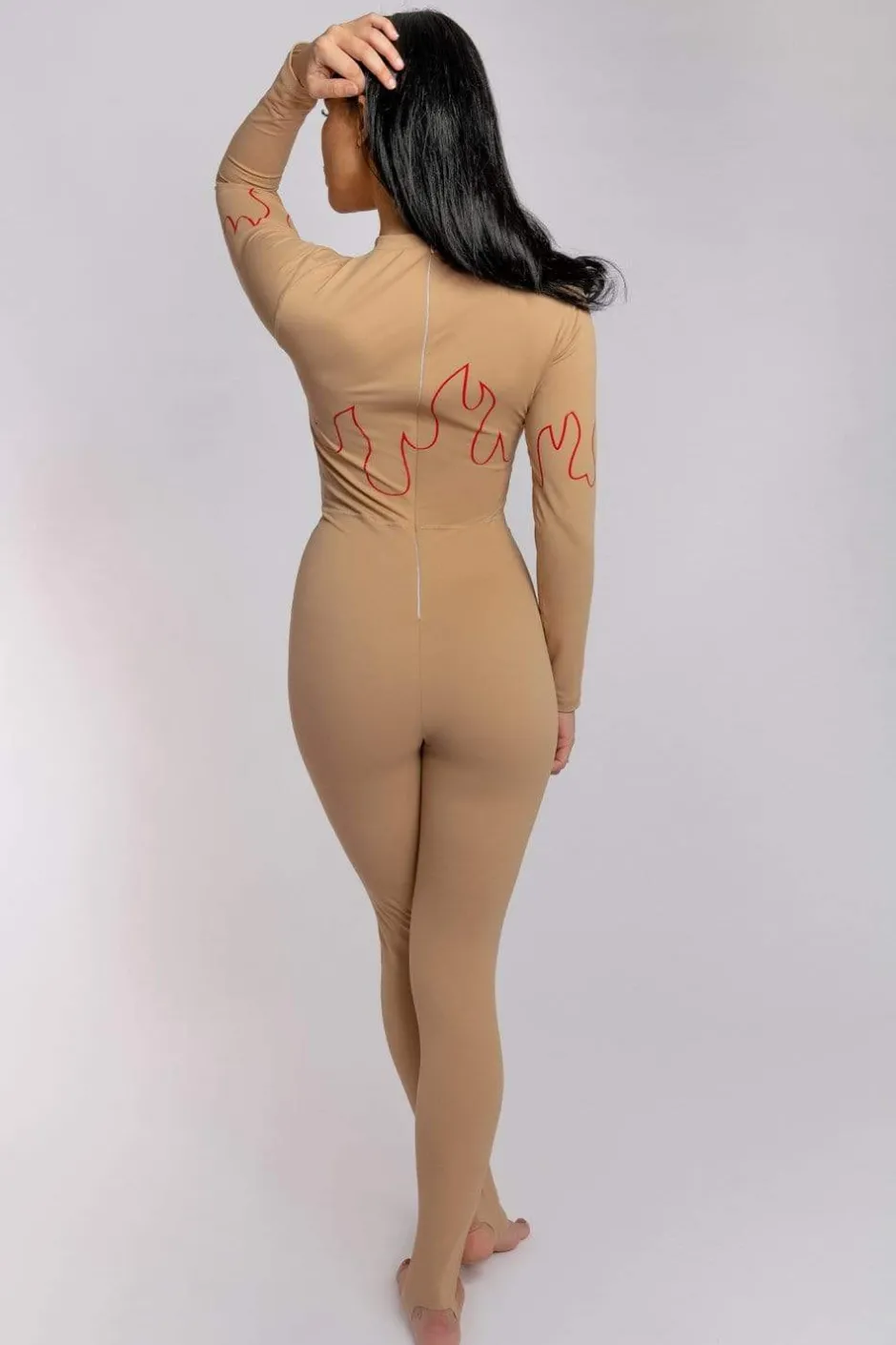 Body & Jumpsuits*CXIX Stay Fire Jumpsuit - Sand & Red
